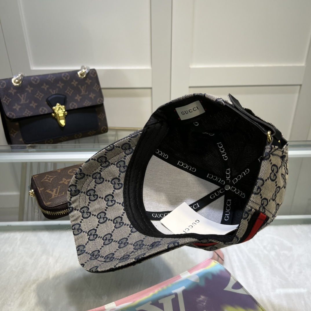 Original Gucci Canvas Baseball Hat With Web Grey Gucci Hat - Soul Replicas