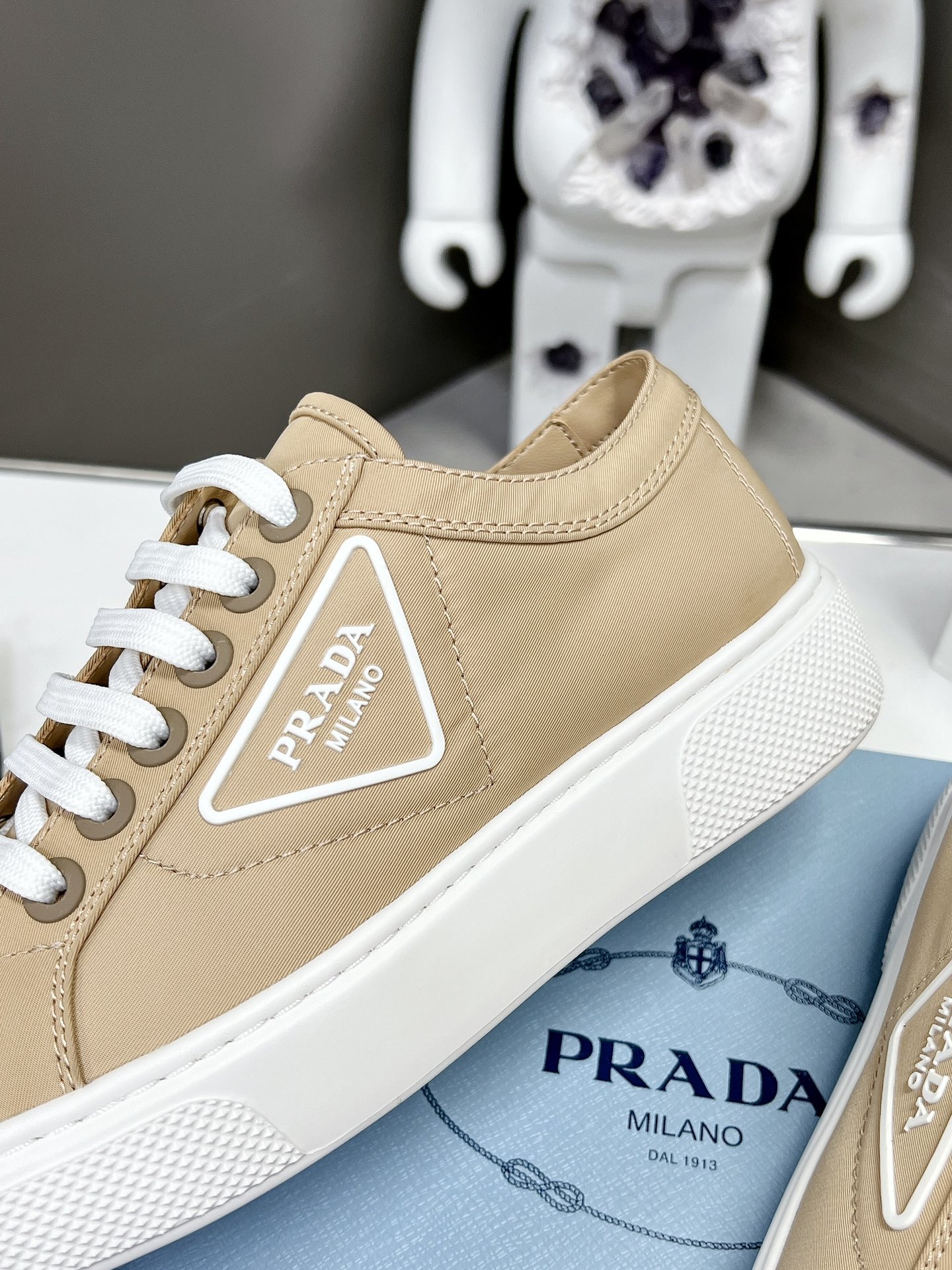 Prada Macro Re-Nylon And Brushed Sneakers Brown For Women 1.2in/30mm Prada - Soul Replicas