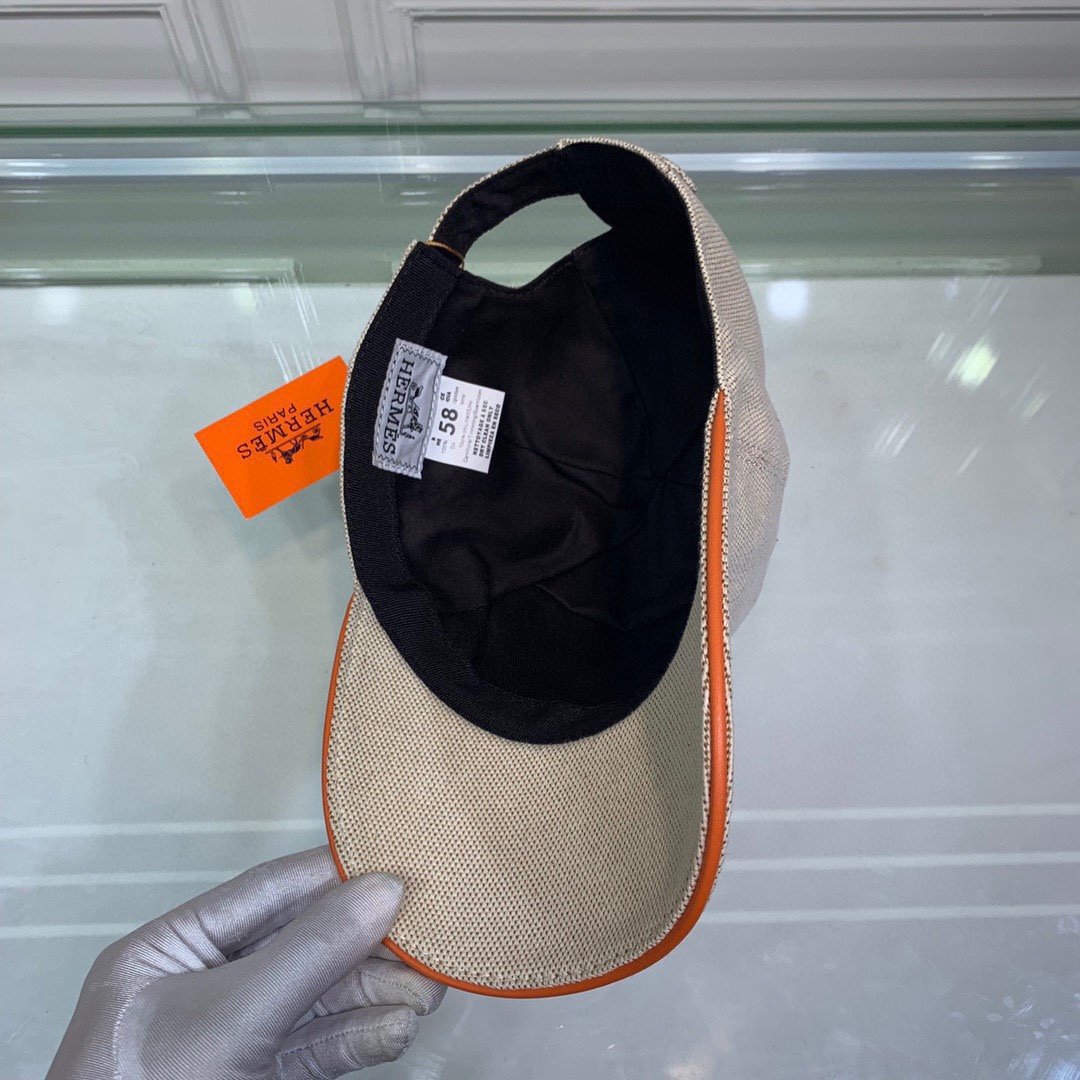 Hermes Davis H Primavera Cap Beige Hermes Cap - Soul Replicas