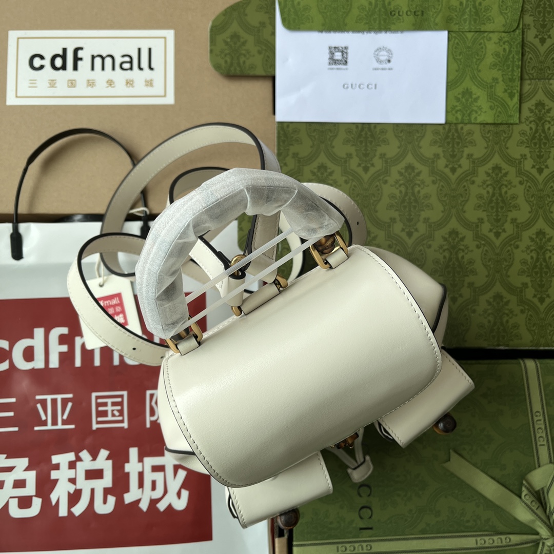 Gucci Bamboo Small Backpack White For Women. Women-s Bags 8.6in/22cm Gucci ‎‎702101 UZY0T 9022 - Soul Replicas