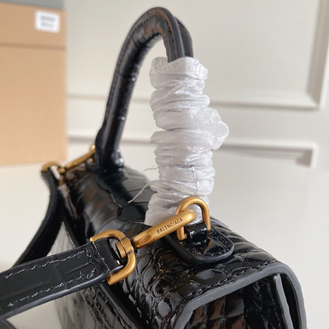 Balenciaga Hourglass XS Handbag In Black. For Women. Women's Bags 7.4in/19cm - Soul Replicas