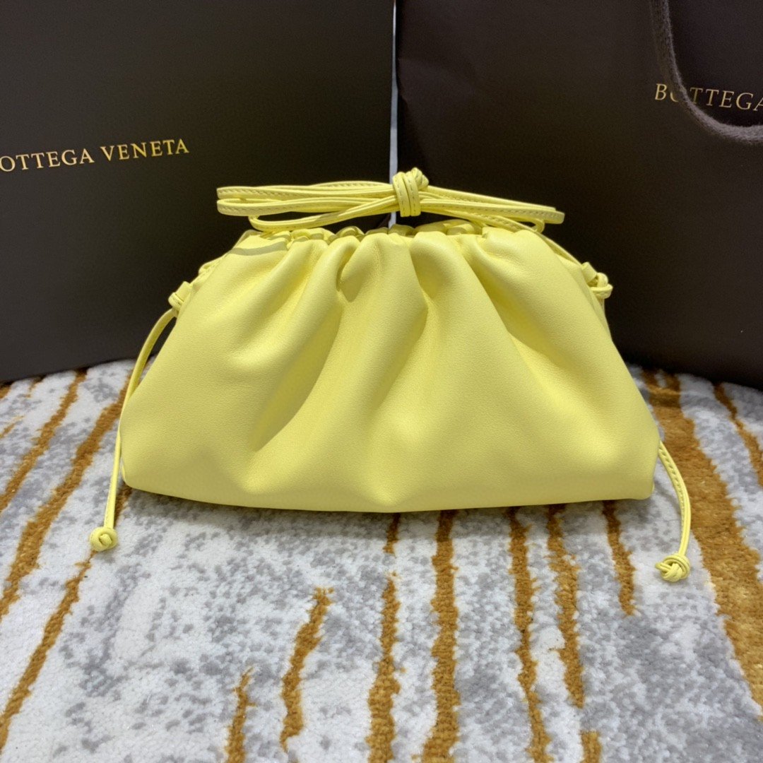 Bottega Veneta Mini Pouch For Women 8.6in/22cm In Light Yellow - Soul Replicas