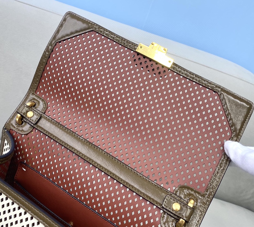 Fendi Medium Kan U White and Brown Bag For Woman 25cm/10in - Soul Replicas