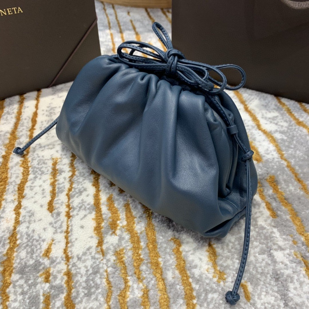 Bottega Veneta Mini Pouch For Women 8.6in/22cm In Blue - Soul Replicas