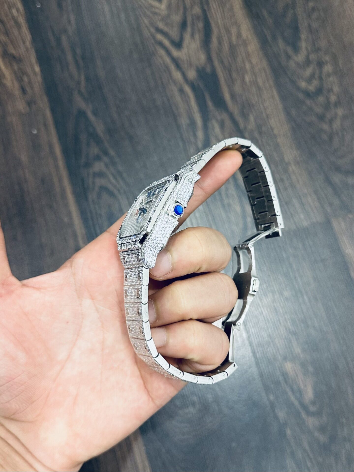 Cartier Santos Replica Watch Full CZ Metal Wire 39.8mm - Soul Replicas