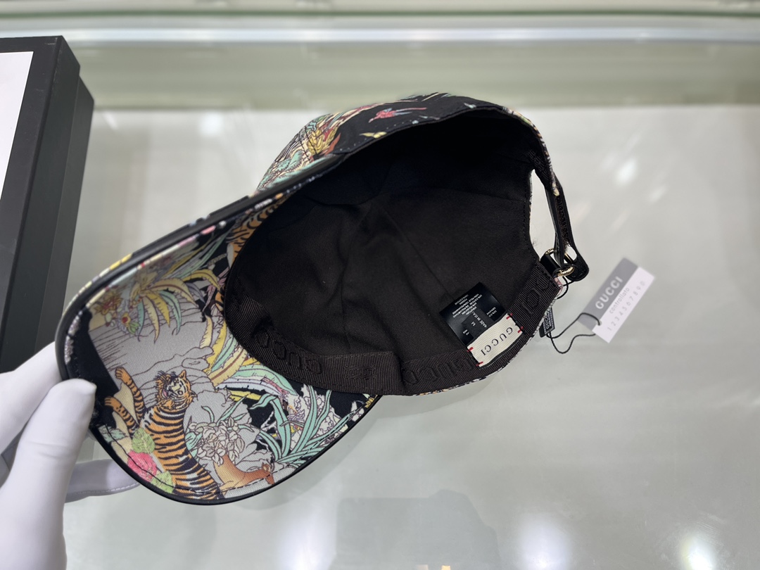 Gucci Canvas Baseball Hat Tiger Black Gucci Hat - Soul Replicas