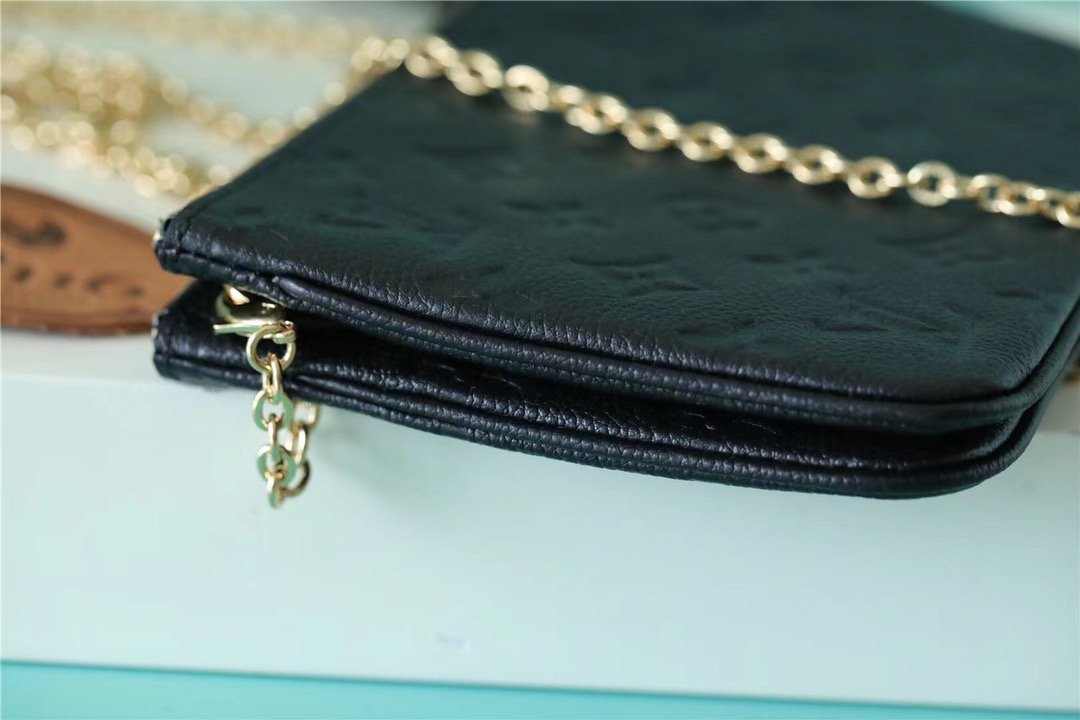 Louis Vuitton Double Zip Pochette Monogram Empreinte Black For Women. Women-s Handbags. Shoulder and Crossbody Bags 7.9in/20cm LV M68568 - Soul Replicas