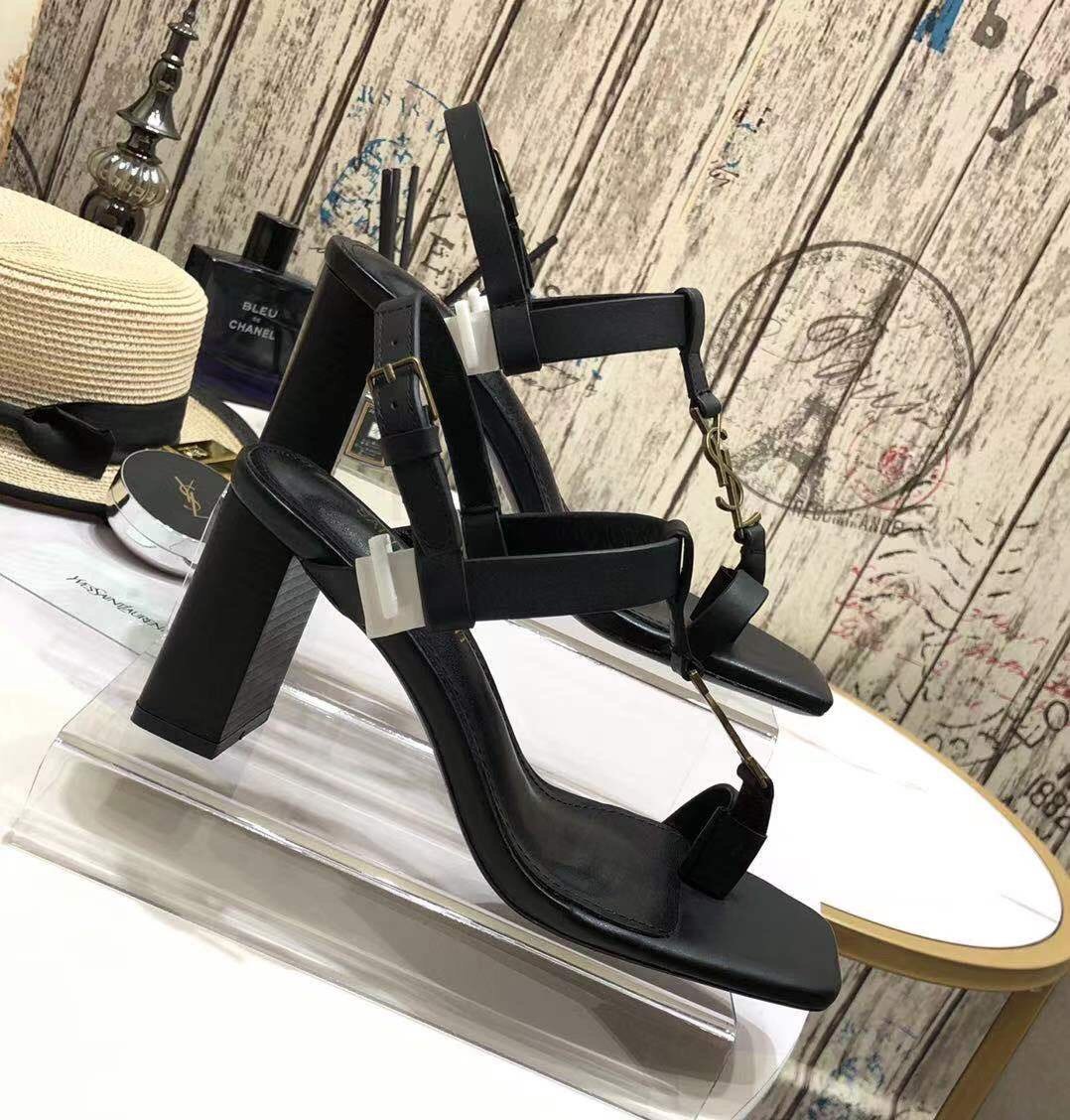 Yves Saint Laurent Women's Cassandra Heeled Sandals Black For Women YSL 658198DWETT1000 - Soul Replicas