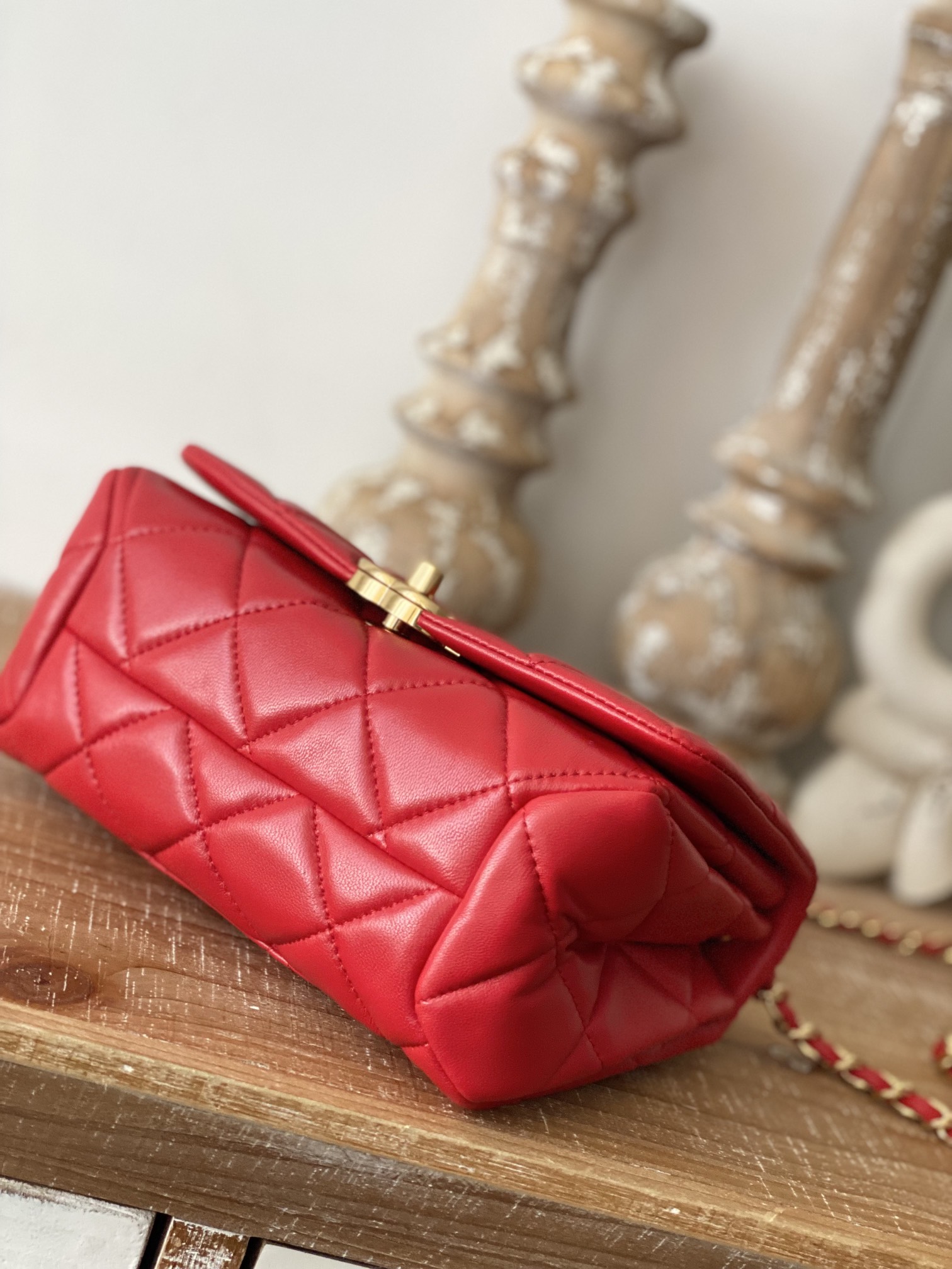Chanel Classic Diamond Flap Bag Red For Women. Women-s Bags 9.1in/23cm - Soul Replicas