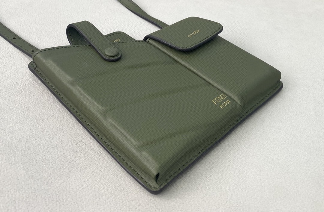 Fendi Bustine 2 Pockets Mini Olive Bag For Woman 16cm/6in - Soul Replicas