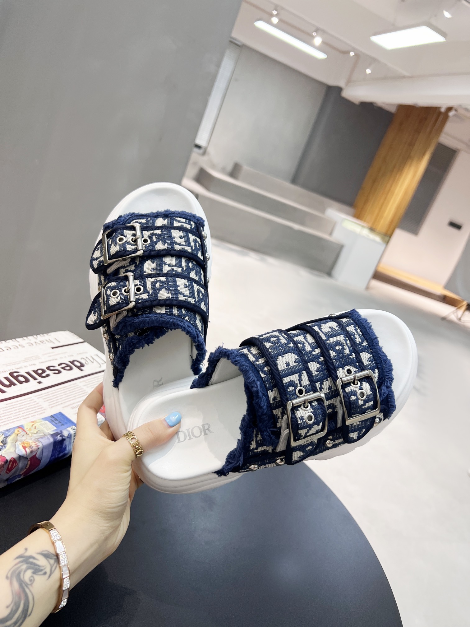 Christian Dior Women's D-Wander Slide Blue For Women CD - Soul Replicas