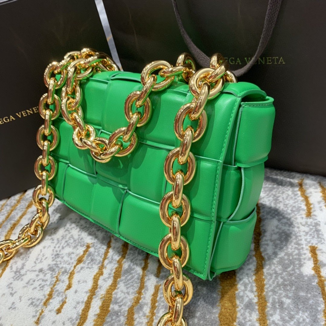 Bottega Veneta Chain Cassette Bag For Women 10.2in/26cm In Green 631421VBWZ03722 - Soul Replicas