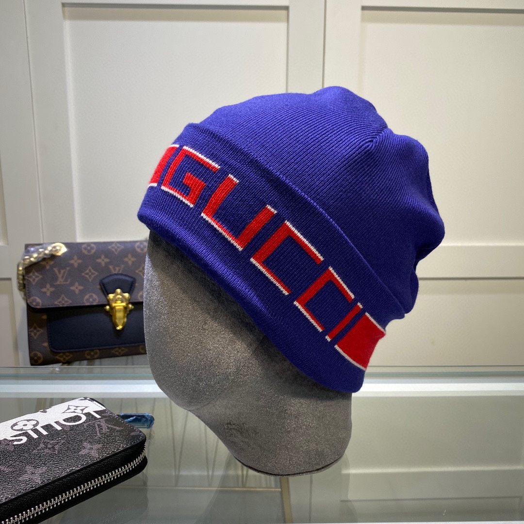 Gucci Beanie Cashmere In Blue - Soul Replicas