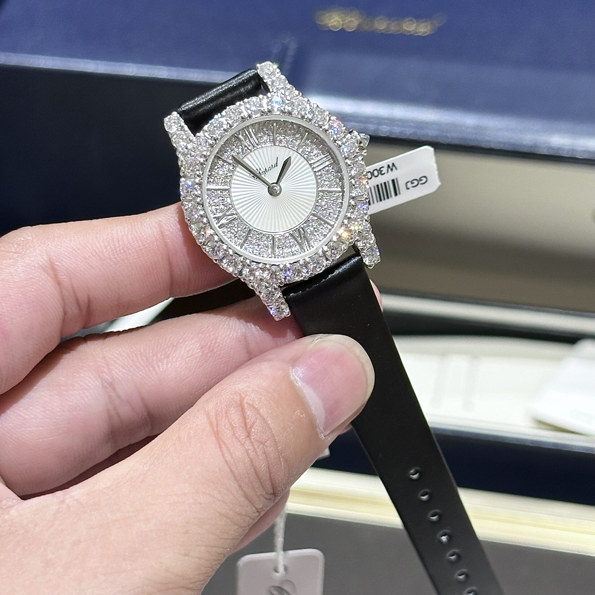 Chopard Replica Watch With Moissanite Diamond Leather Strap 30mm - Soul Replicas