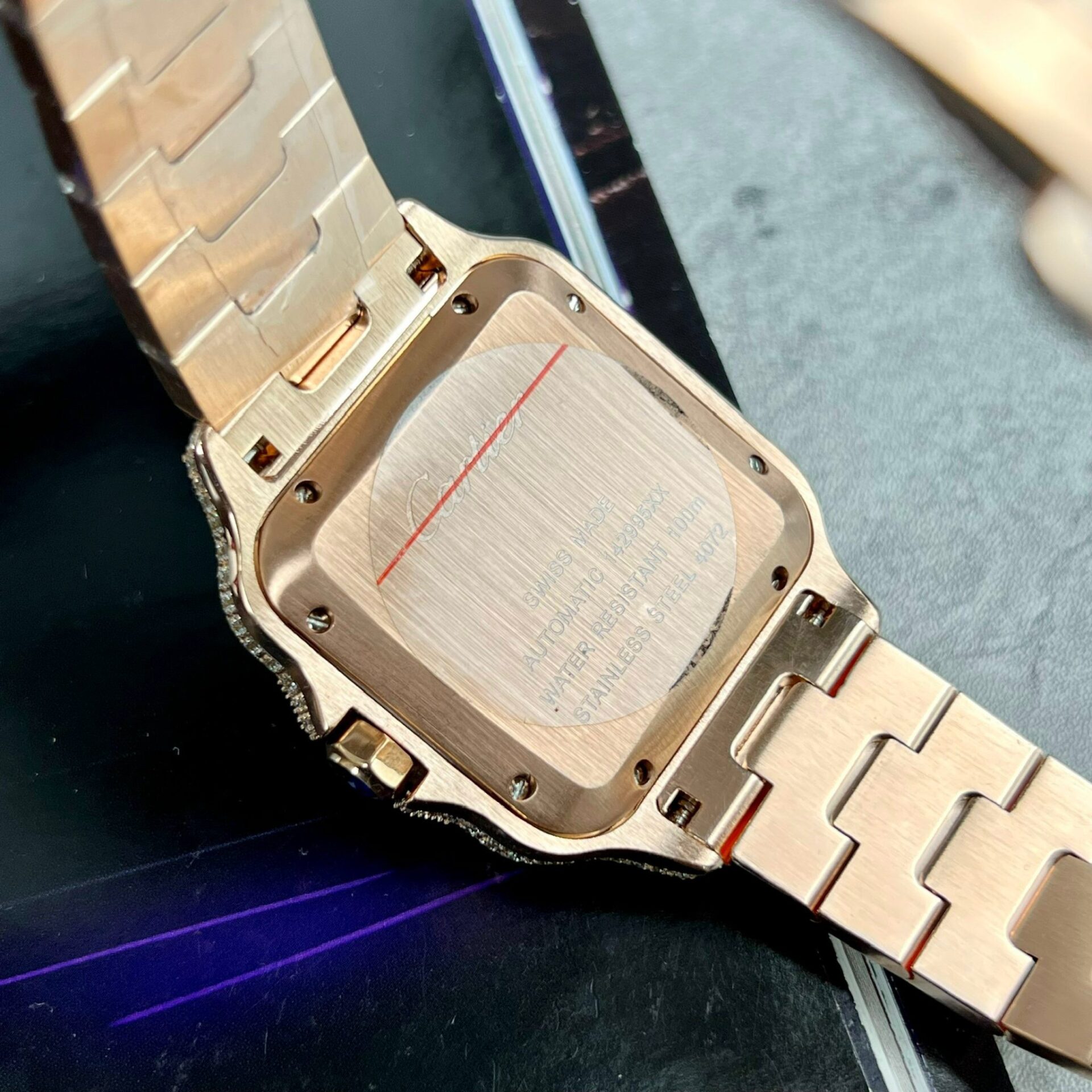 Cartier Santos Men-s Full Diamond Replica Watch Highest Quality 39.8mm - Soul Replicas