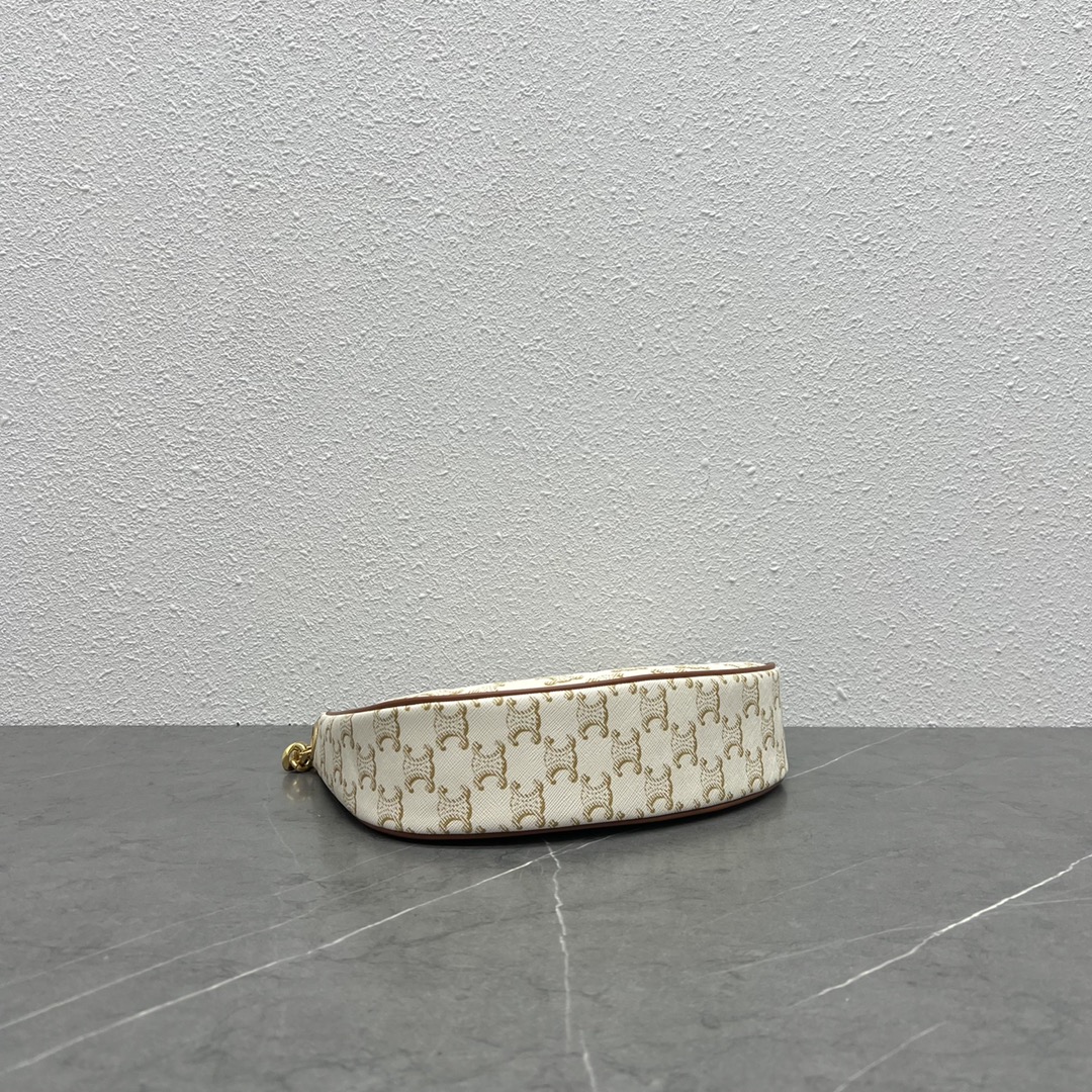 Celine Medium Ava Chain In Triomphe Canvas White For Women 10in/25cm - Soul Replicas