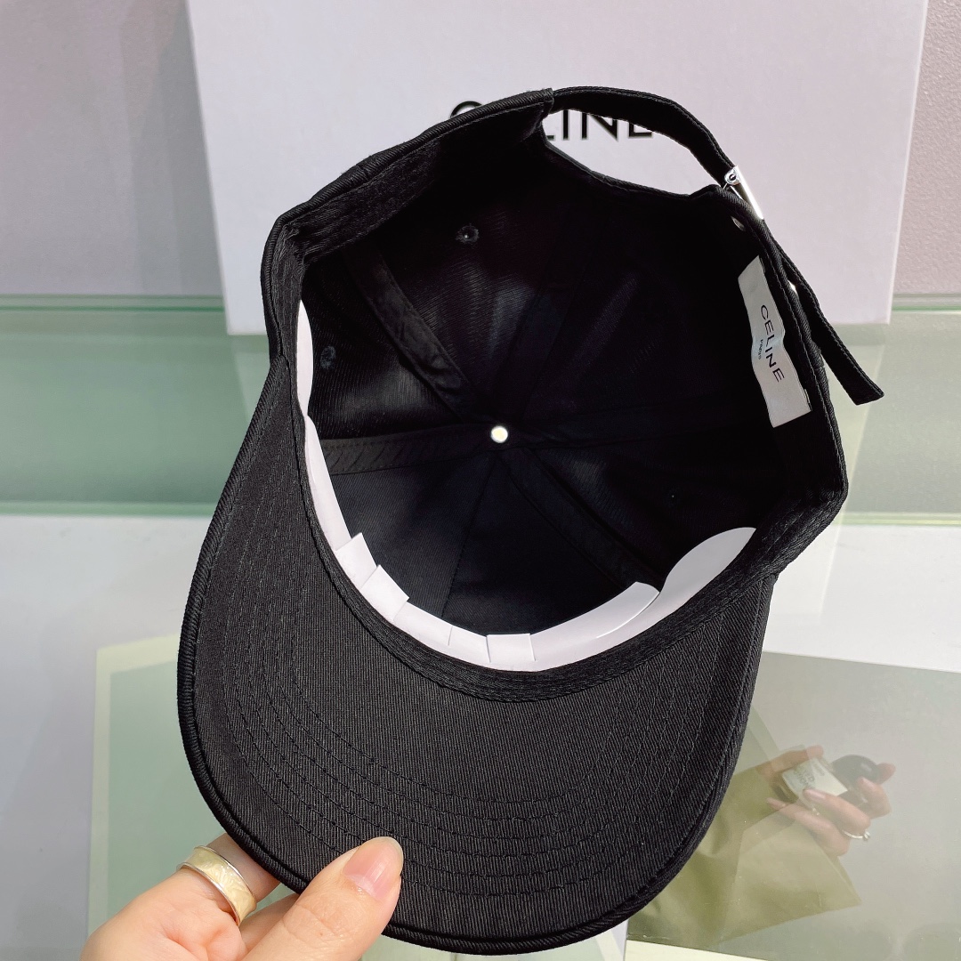 Celine Baseball Cap In Cotton Black - Soul Replicas
