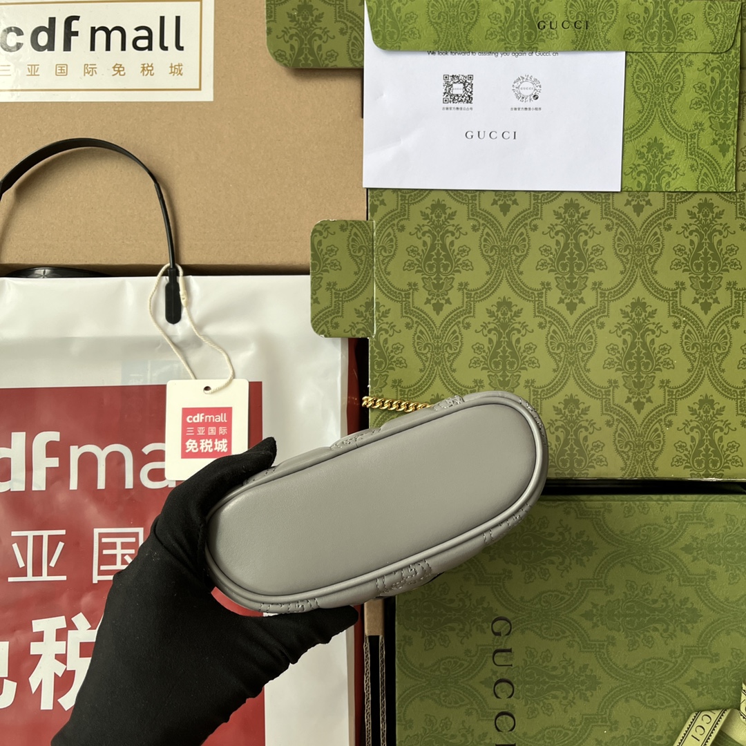 Gucci Quilted Gucci Mini Handbag Gray For Women. Women-s Bags 6.3in/16cm Gucci 723770 UM8IG 1275 - Soul Replicas