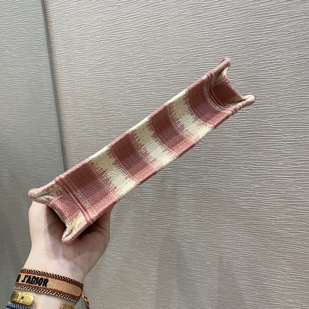 Christian Dior Mini Dior Book Tote Stripes Embroidery. Pink. For Women Women-s Handbags. 23cm CD - Soul Replicas