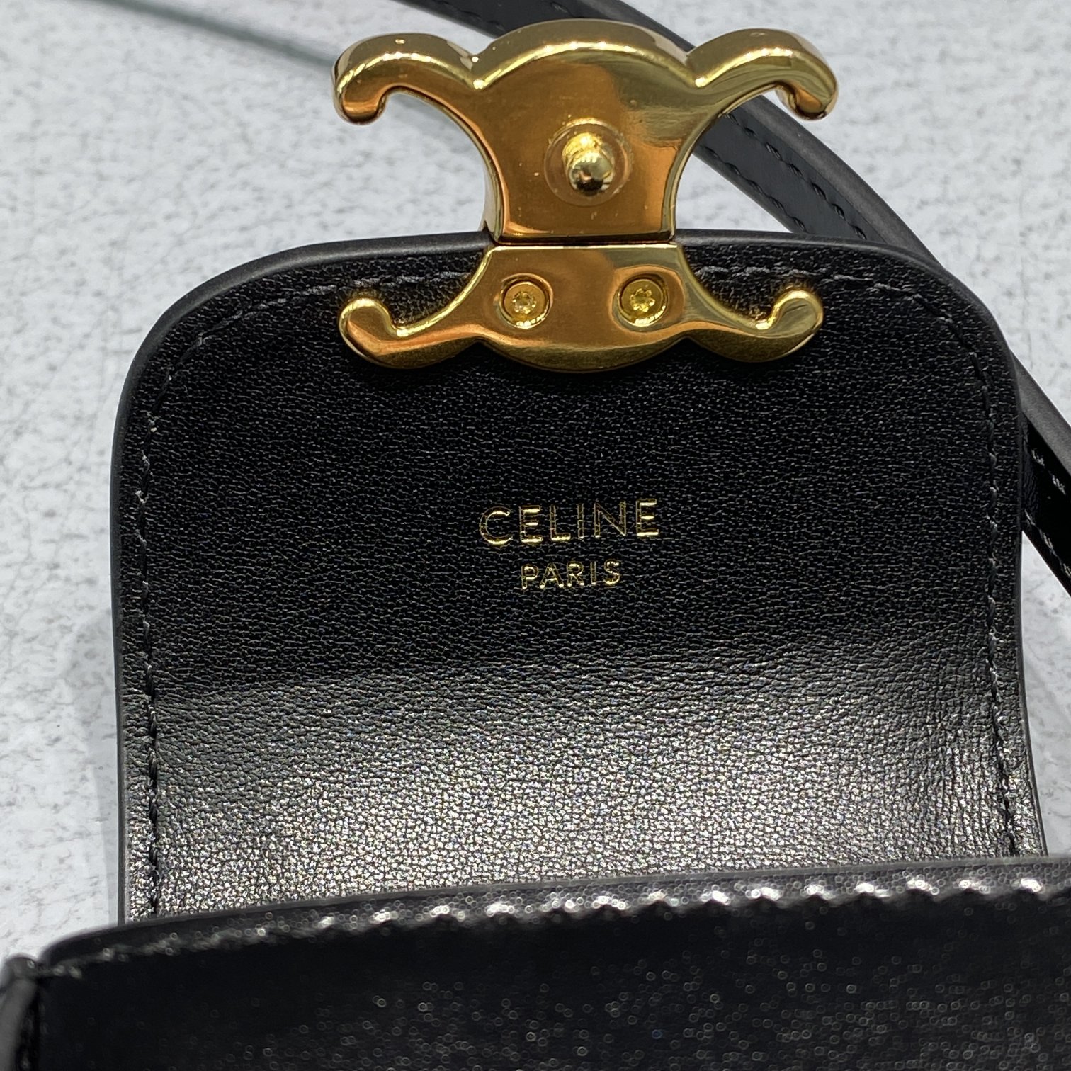 Celine Mini Triomphe Black For Women 4in/11cm 10I513DPV.38NO - Soul Replicas