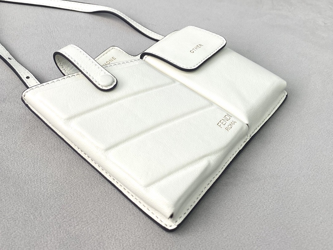 Fendi Bustine 2 Pockets Mini White Bag For Woman 16cm/6in - Soul Replicas
