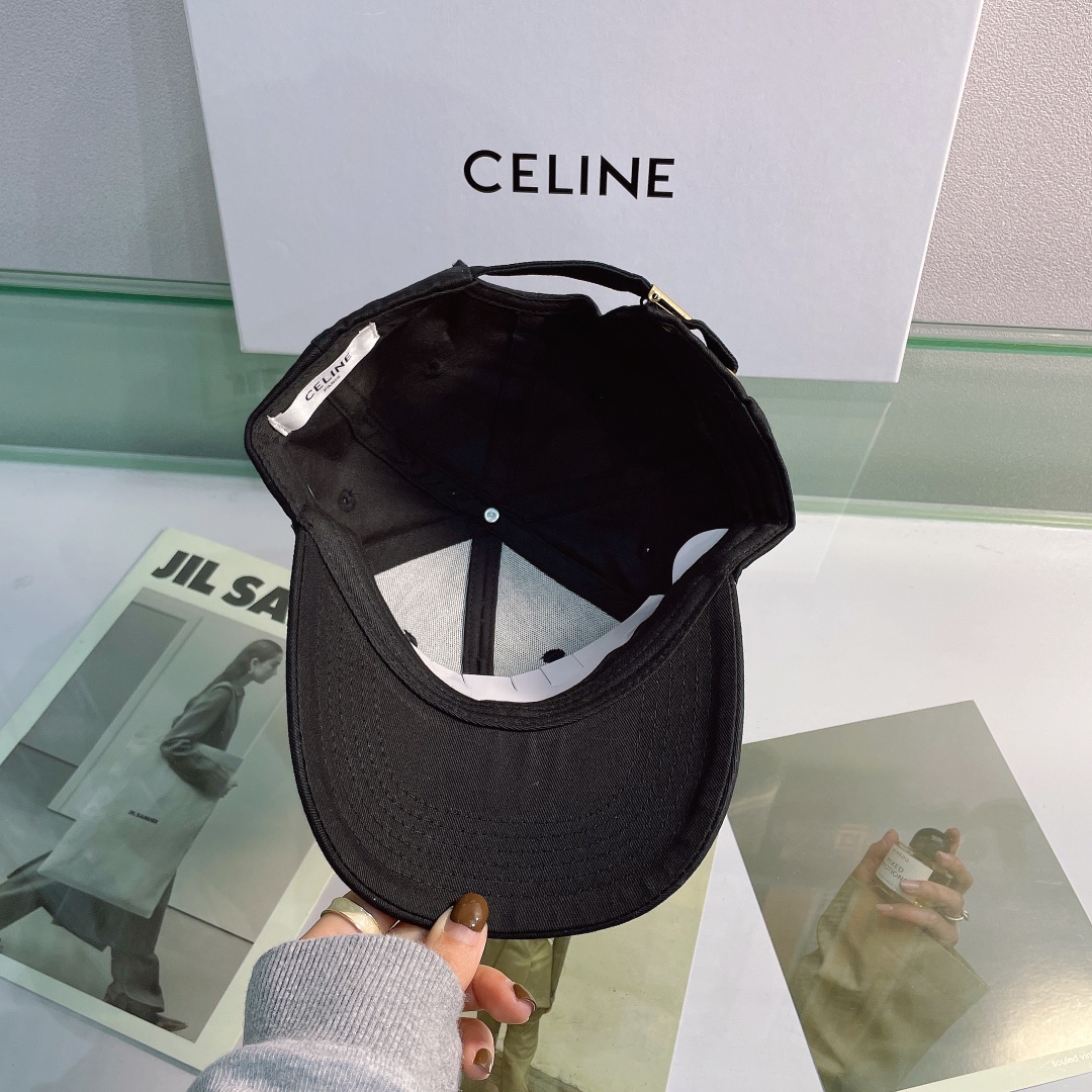 Celine Baseball Cap In Cotton Black - Soul Replicas