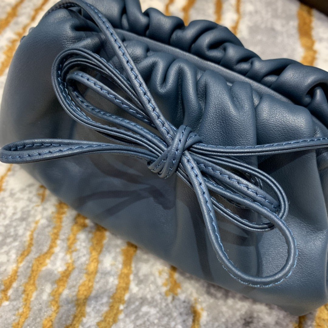 Bottega Veneta Mini Pouch For Women 8.6in/22cm In Blue - Soul Replicas