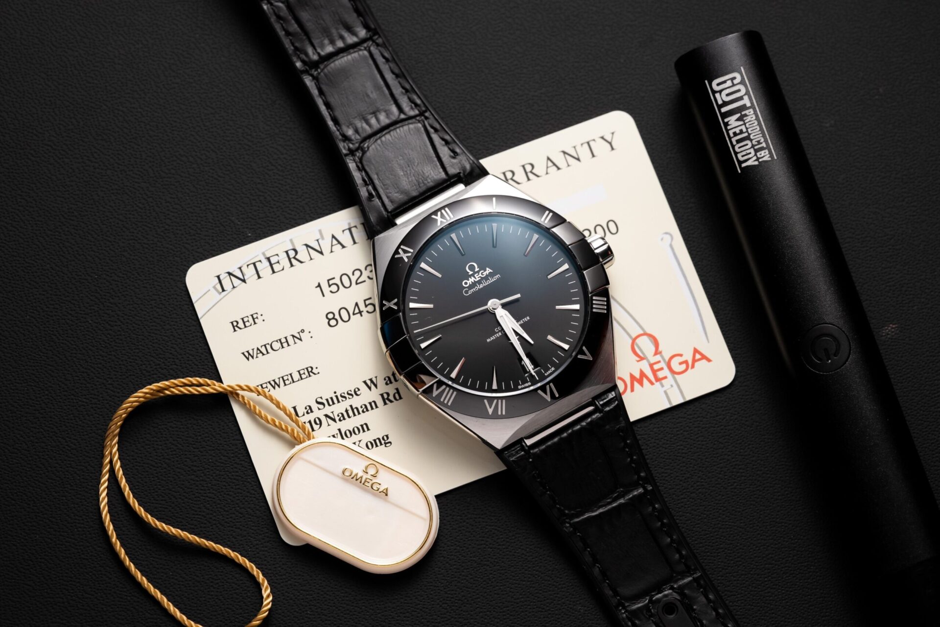 Omega Constellation Replica Watch Black Dial Leather Strap 42mm - Soul Replicas