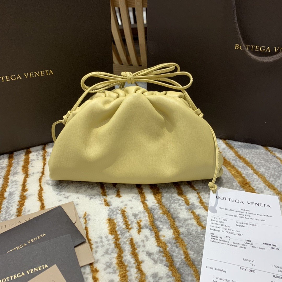 Bottega Veneta Mini Pouch For Women 8.6in/22cm In Yellow - Soul Replicas