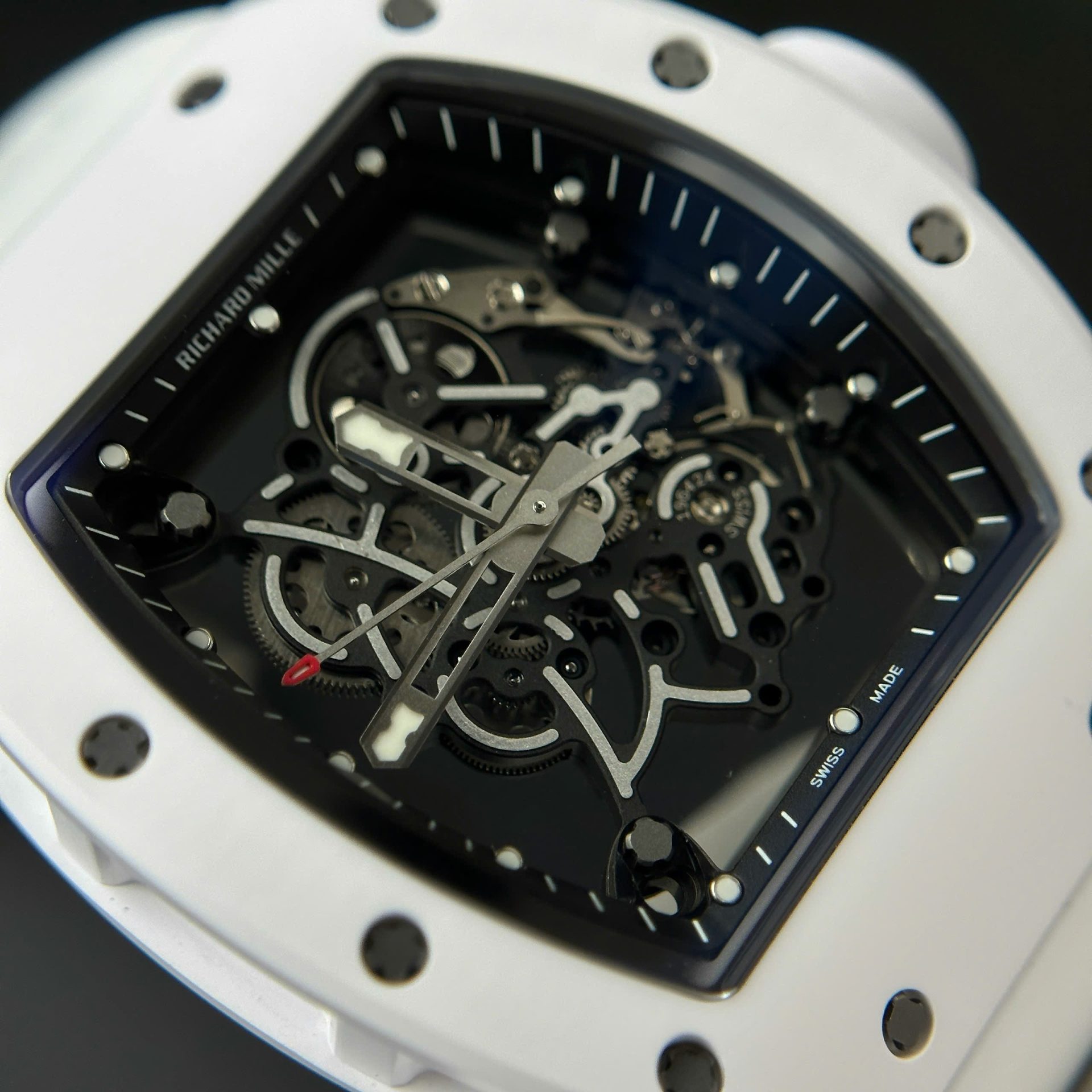 Richard Mille Best Replica Watch RM055 White Ceramic Rubber Strap ZF Factory 45mm - Soul Replicas