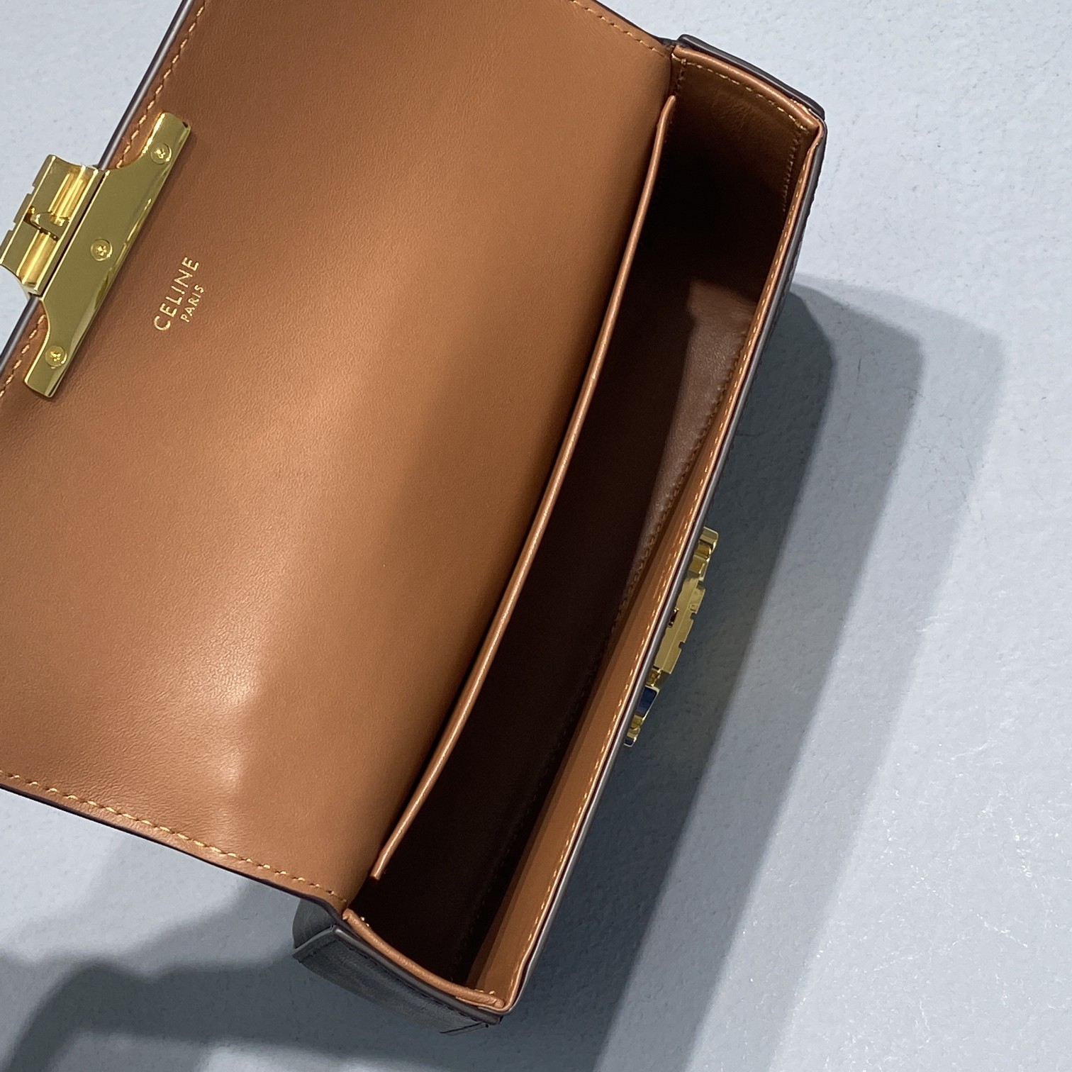 Celine Chain Shoulder Bag Triomphe In Triomphe Canvas Brown For Women 8in/20.5cm 197992DQW.04LU - Soul Replicas