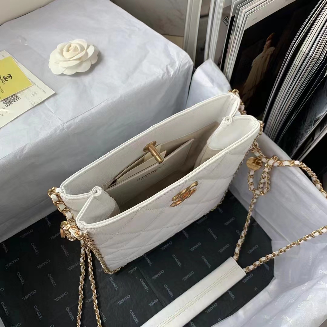 ChanelSmall Shopping Bag White For Women. Women-s Bags 9.1in/23cm - Soul Replicas