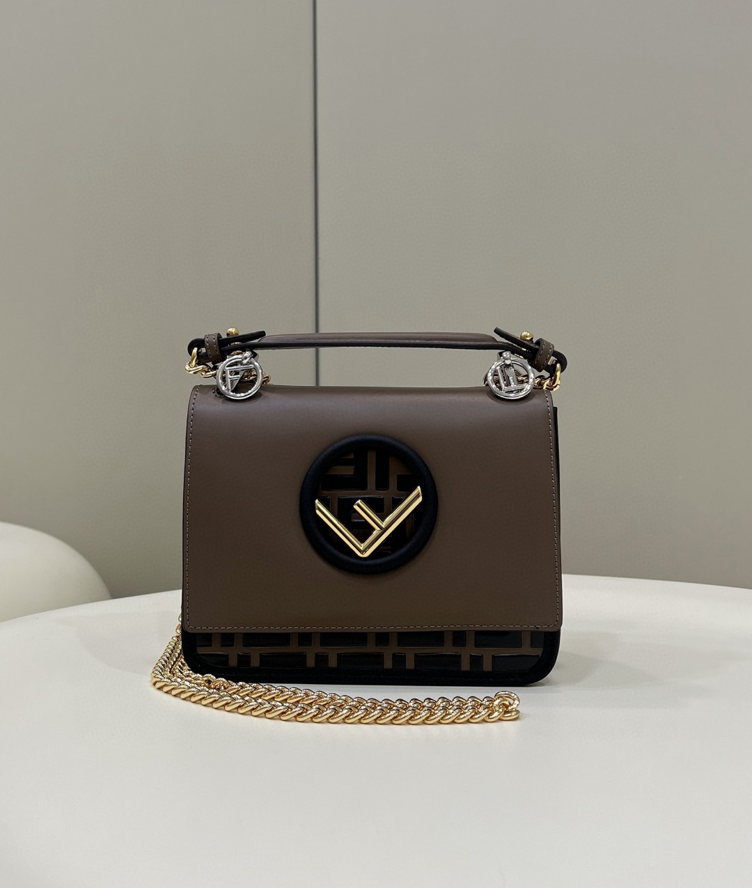 Fendi Kan I F Small Brown Bag For Woman 15cm/5.5in 8BT286A651F13VK - Soul Replicas