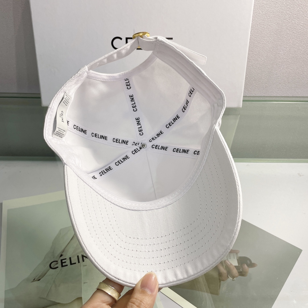 Celine Baseball Cap In Cotton White - Soul Replicas