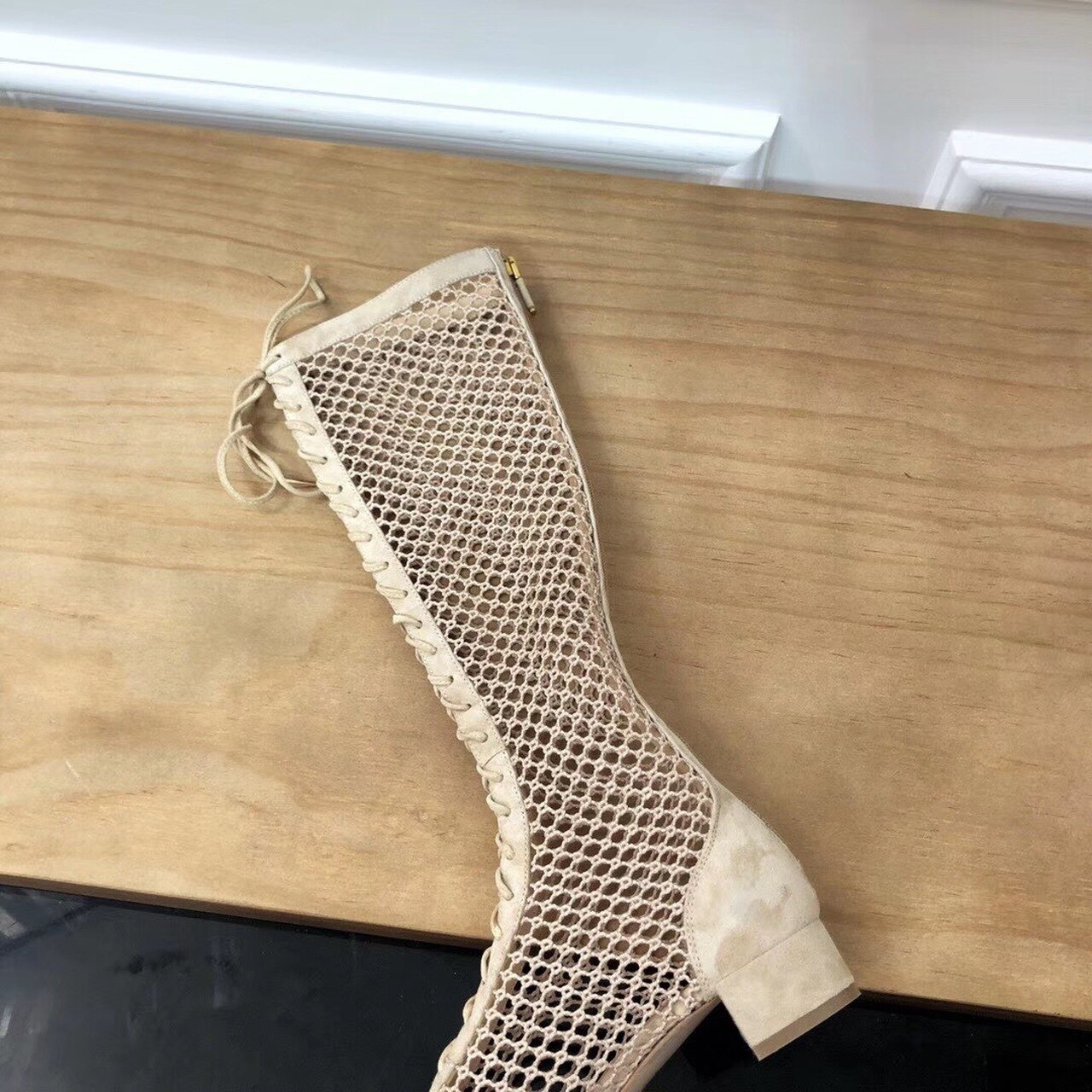 Christian Dior Naughtily-D Knee-High Boots Beige For Women CD - Soul Replicas