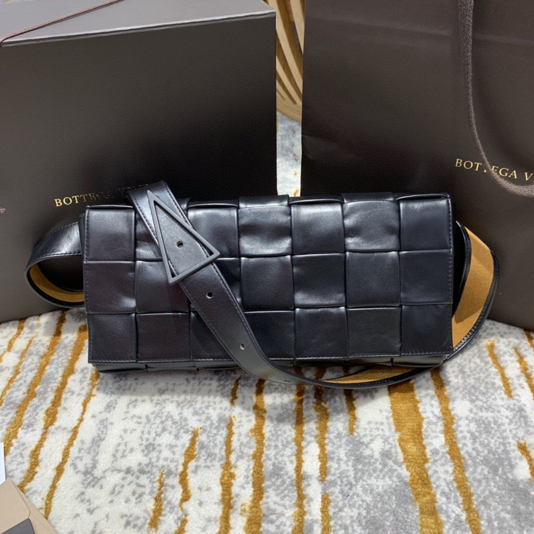 Bottega Veneta Brick Cassette Bag For Women 11in/28cm In Black 709360VMAY18425 - Soul Replicas