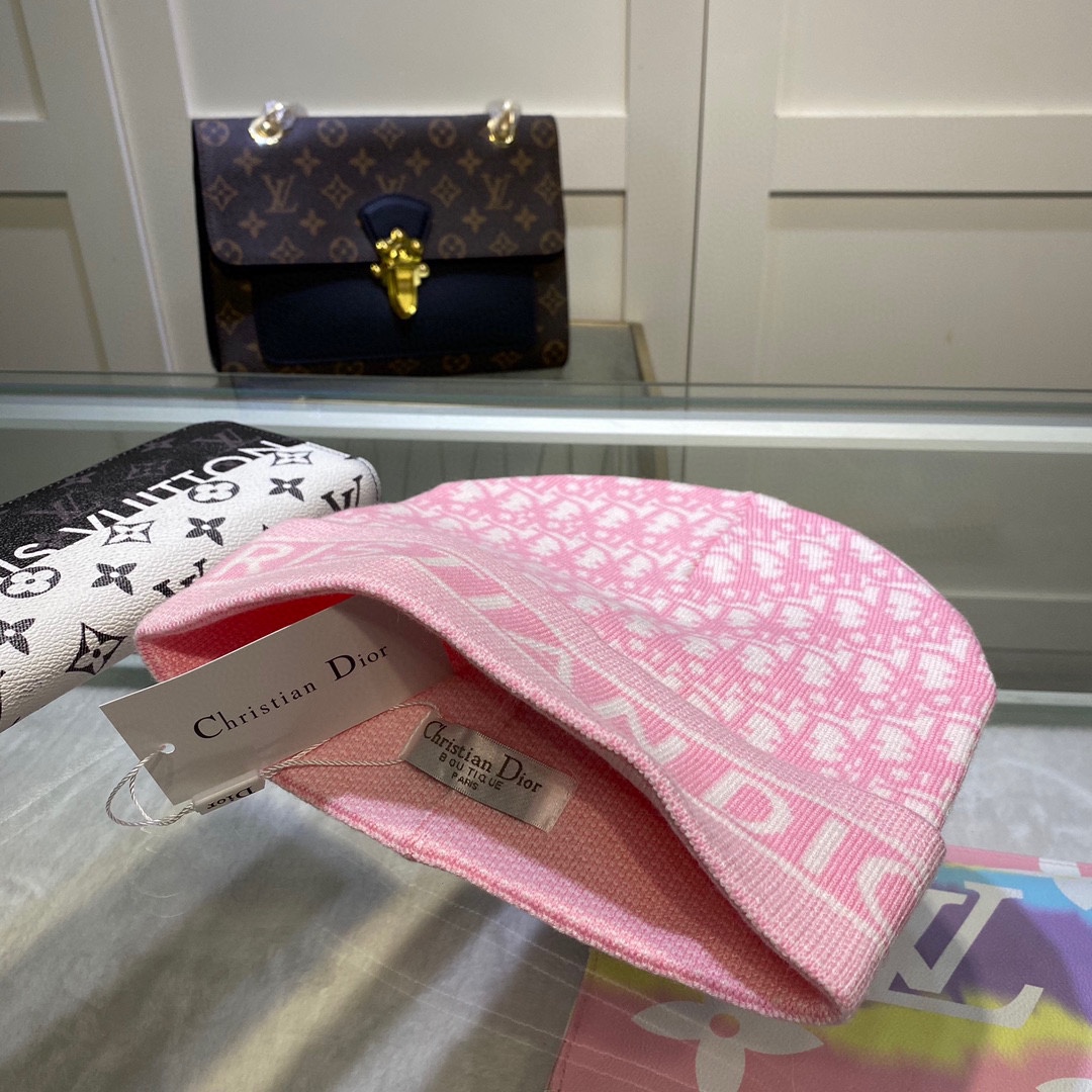 Dior Pompom Beanie In Pink - Soul Replicas