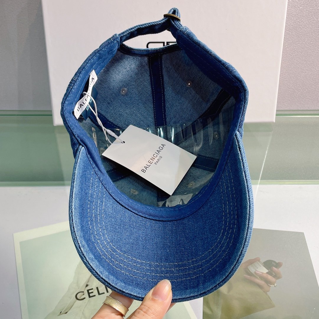Balenciaga Logo Front Cap In Blue - Soul Replicas