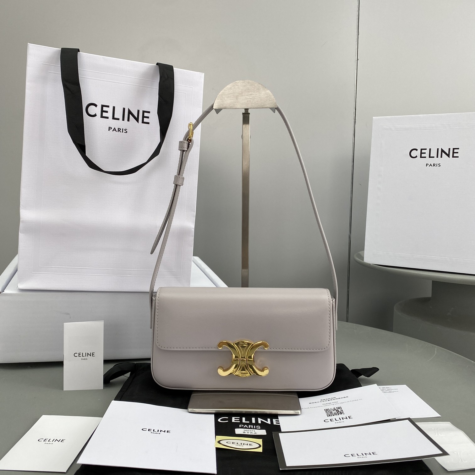 Celine Triomphe Shoulder Bag Peony For Women 8in/20cm 194143BF4.24NY - Soul Replicas