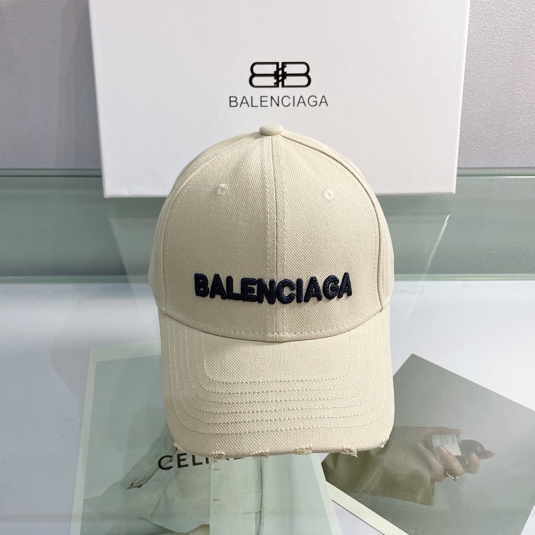 Balenciaga Logo Front Cap In Beige - Soul Replicas