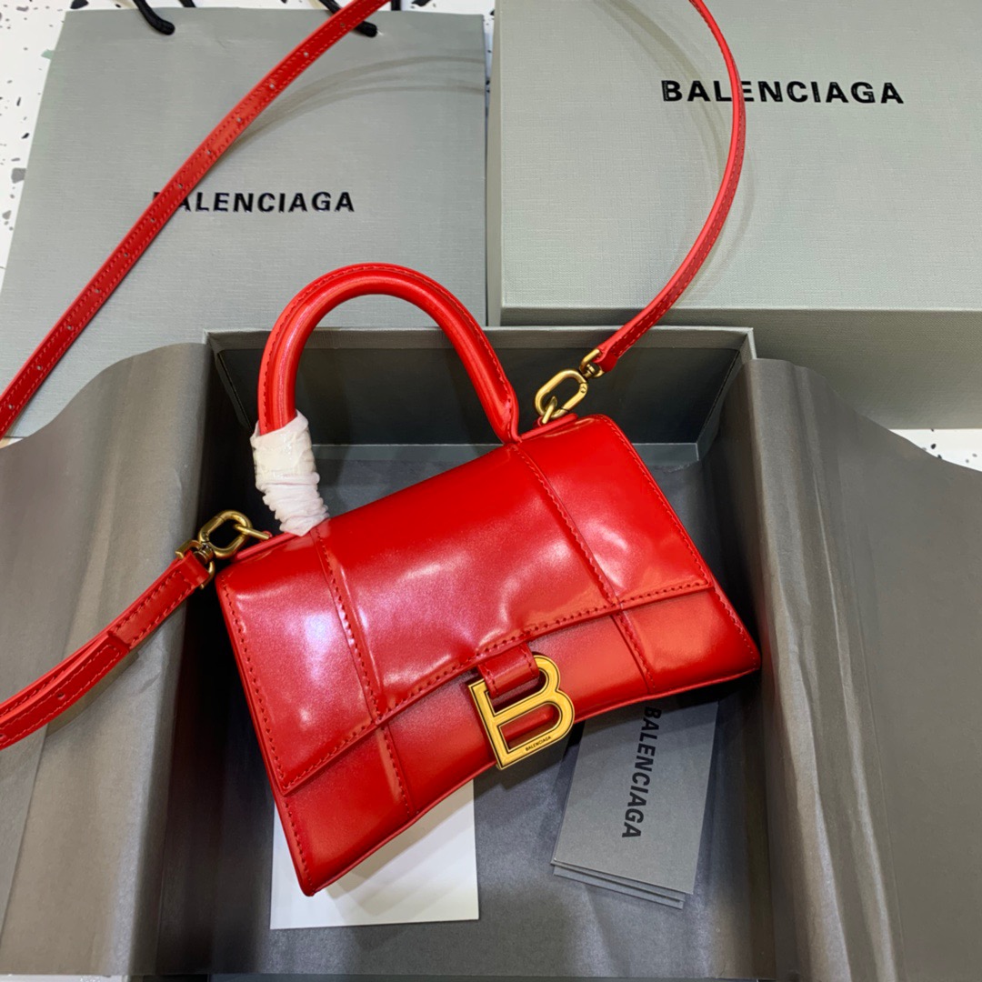 Balenciaga Hourglass XS Handbag In Red. For Women. Women-s Bags 7.4in/19cm - Soul Replicas