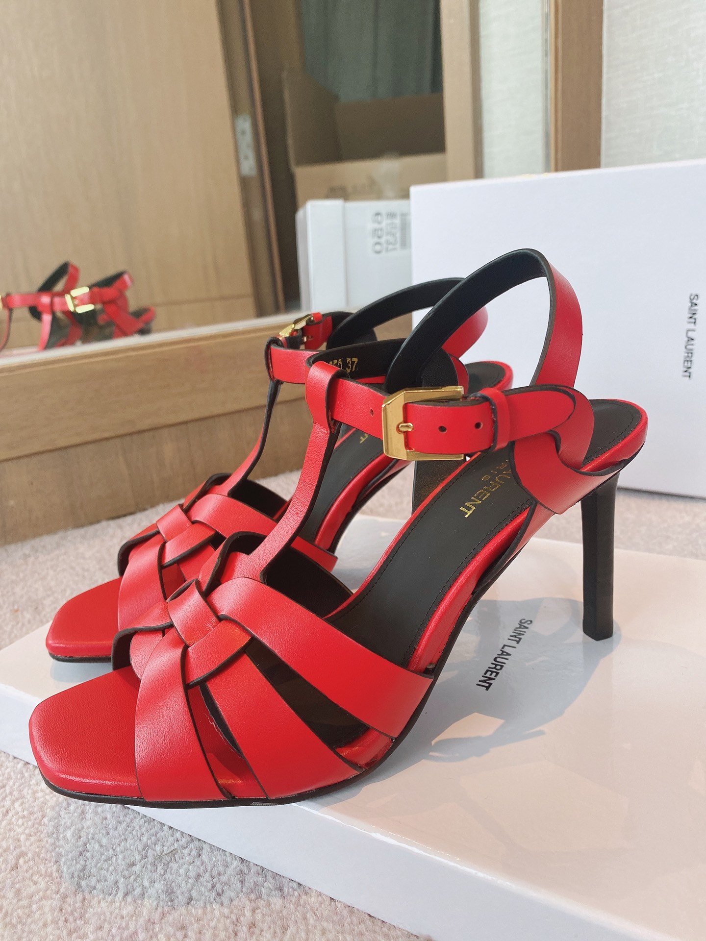 Yves Saint Laurent Women's Tribute Sandals Red For Women YSL - Soul Replicas