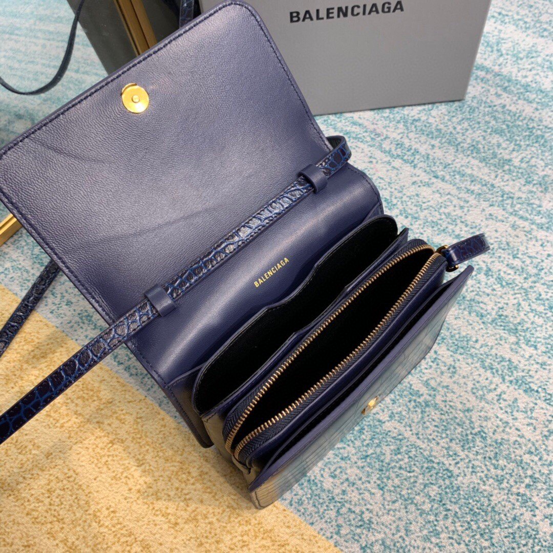 Balenciaga Bolso Bandolera B In Dark Blue . For Women. Women-s Bags 7in/18cm - Soul Replicas