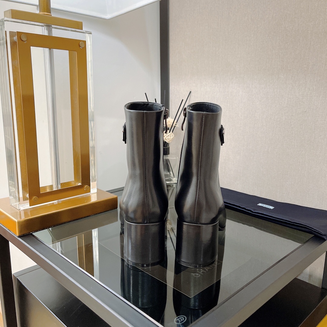 Prada Booties Black For Women 2.6in/65mm Prada 1T930M_070_F0002_F_065 - Soul Replicas