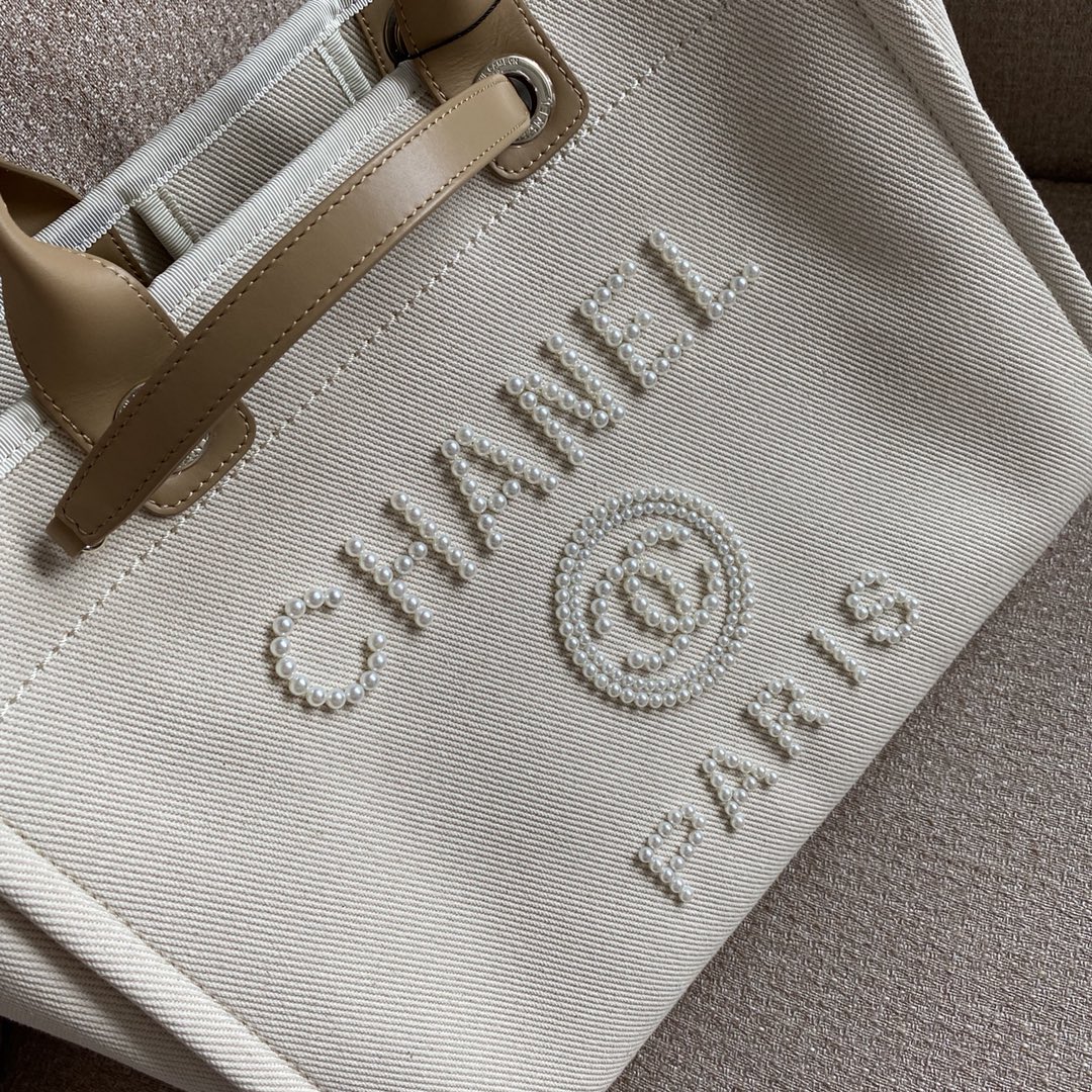 Chanel Deauville Tote Tweed Bag Summer Collection White For Women 15.7in/40cm - Soul Replicas