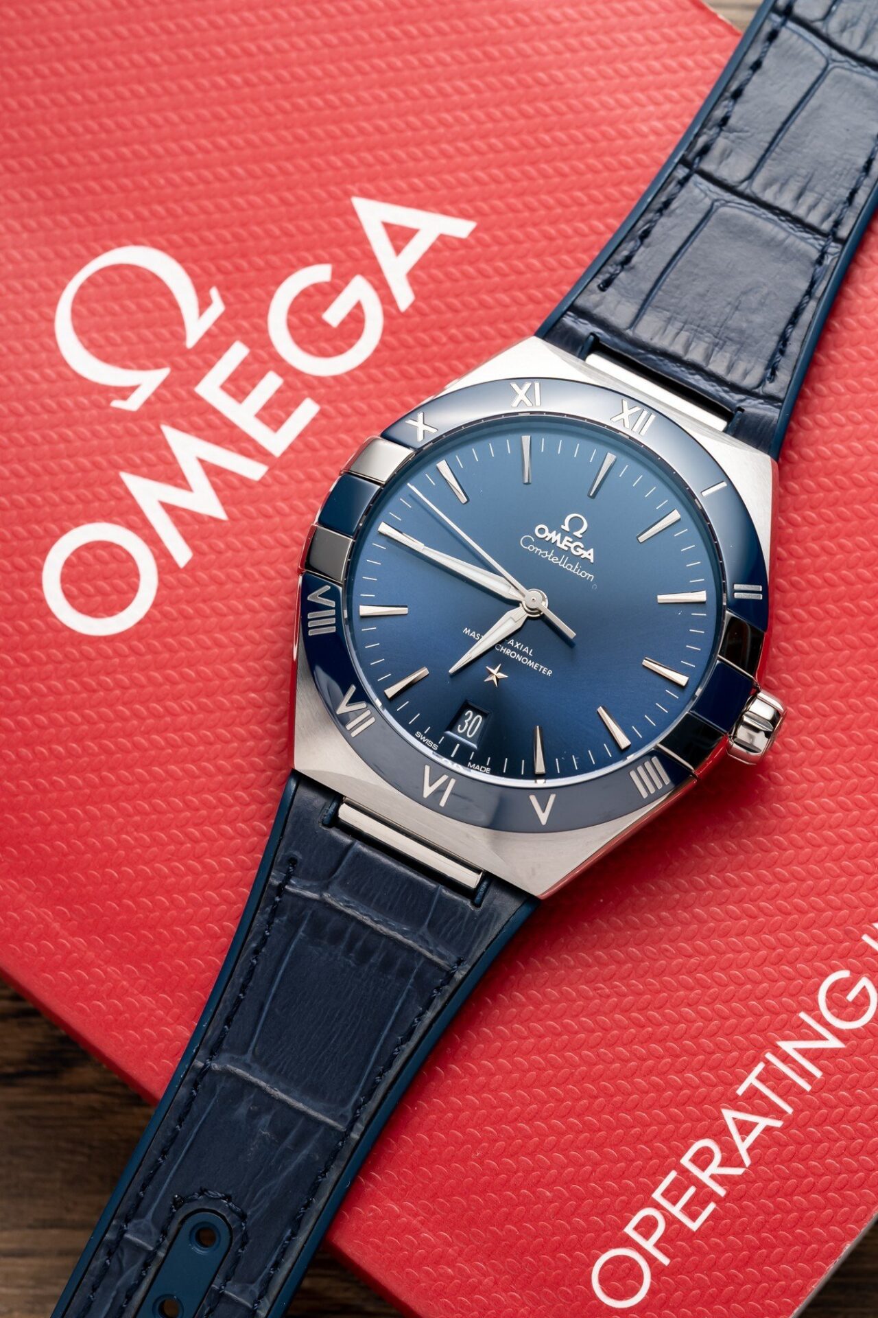 Omega Constellation Replica 11 Watch Blue Dial Leather Strap 41mm - Soul Replicas