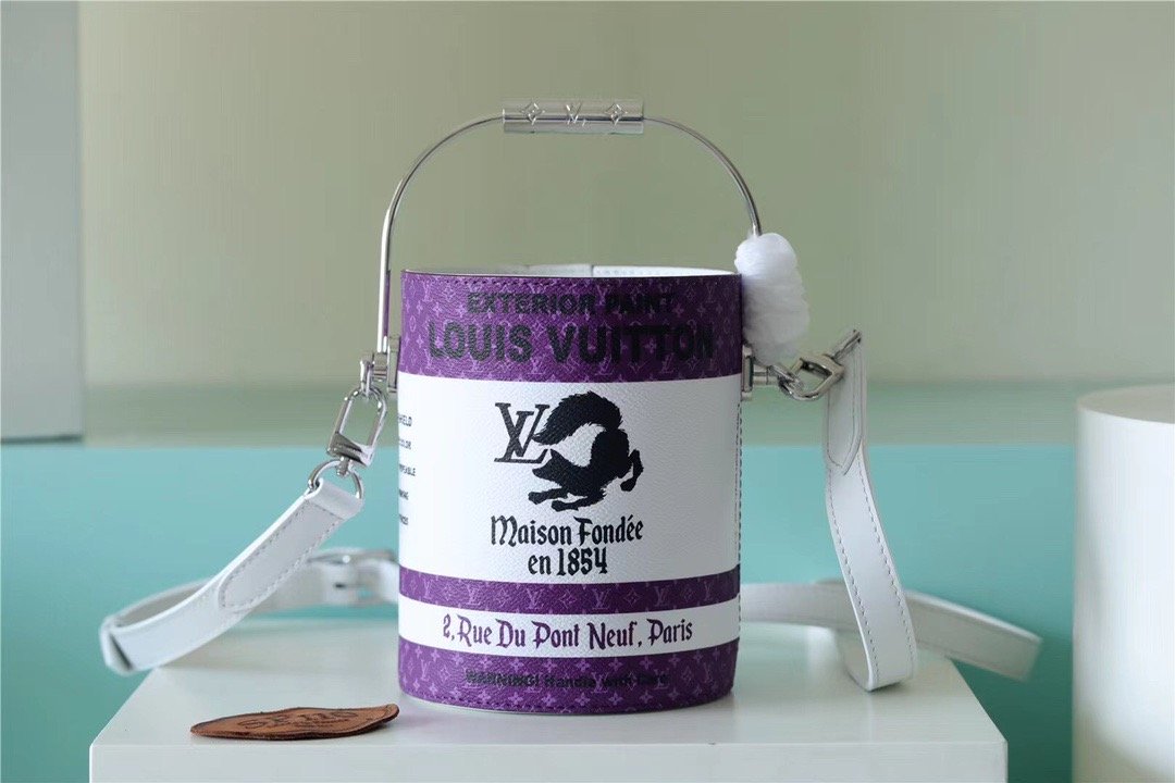 Louis Vuitton Paint Can Coated Canvas By Virgil Abloh's PurpleFor Women. Women's Bags. Shoulder And Crossbody Bags 6.7in/17cm LV M81591 - Soul Replicas
