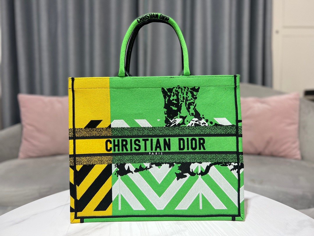 Christian Dior Large Dior Book Tote Green. For Women. Women's Handbags 16.5in/42cm CD - Soul Replicas