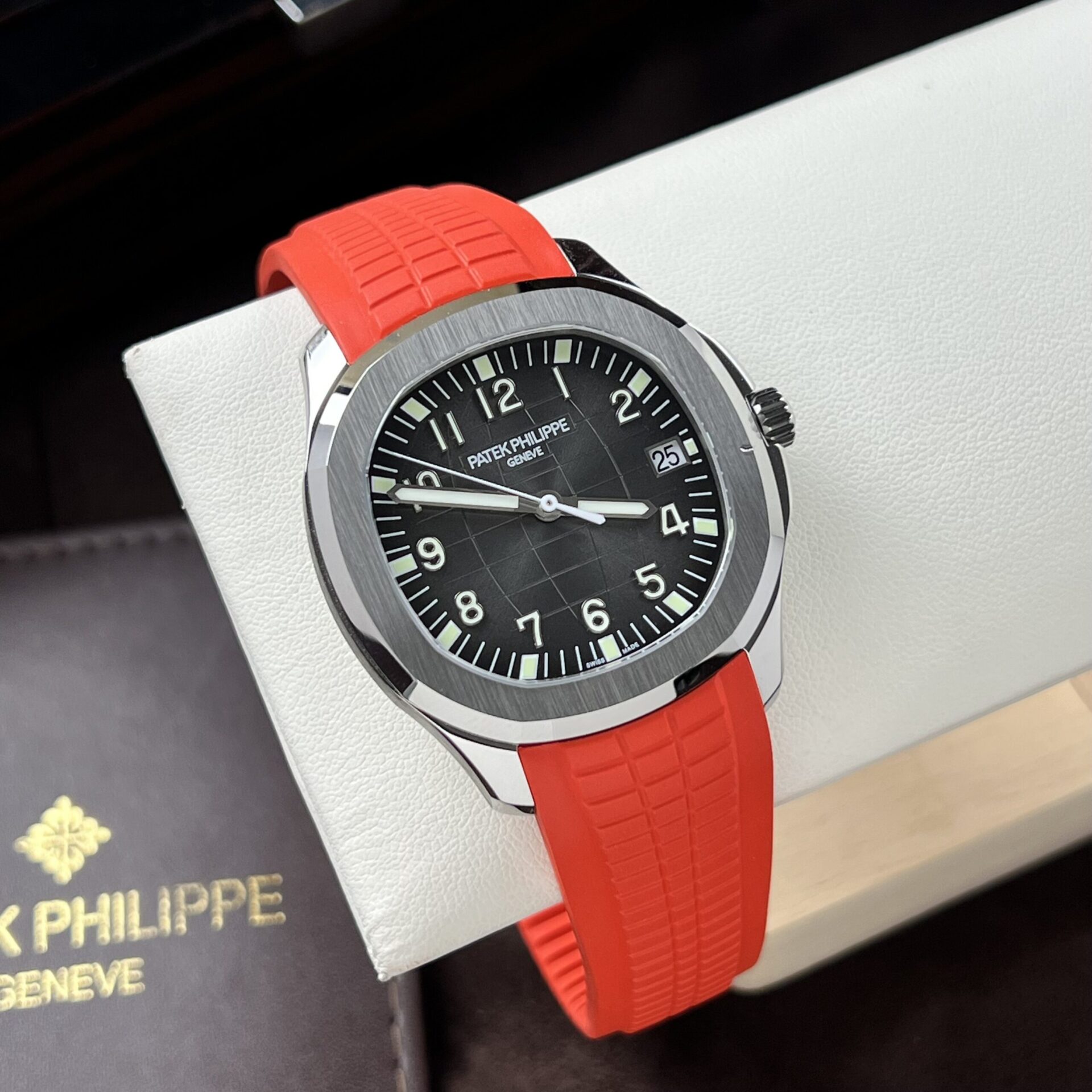 Patek Philippe Replica Watch Aquanaut 5167A Red Rubber Strap 3K Factory 40mm - Soul Replicas