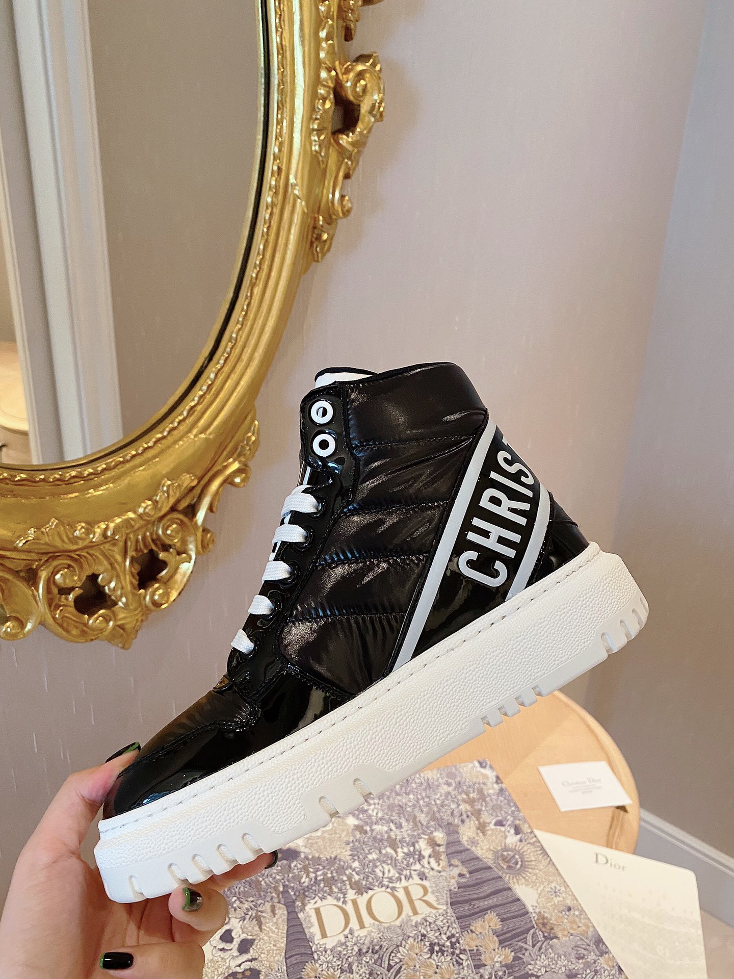 Christian Dior D-Player Patent-Trim Black For Women CD - Soul Replicas